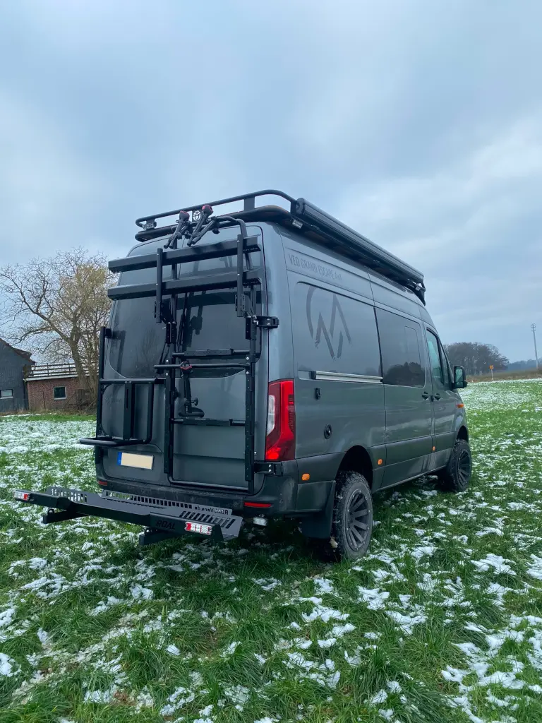 Heckträger-Setup am Mercedes Sprinter